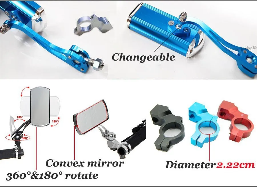 Велосипедная ручка для горного велосипеда зеркало заднего вида модифицированное зеркало заднего вида из алюминиевого сплава безопасное зеркало