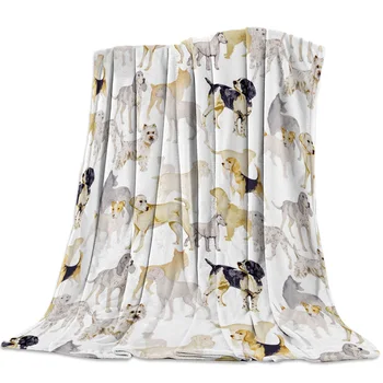 

Lovely Dogs Beagles Bulldogs Daly Dog Throw Blanket Sofa Bed Throw Blanket Kid Adult Warm Blanket for Beds Coral Fleece Fabric