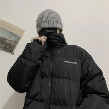 

English letters printing firm offers the very original winter joker quilted with thick cotton-padded jacket coat jackets for men