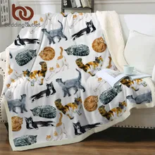 Постельные принадлежности, Outlet, милое одеяло с изображением кошек, мультяшное животное, мягкое плюшевое одеяло, акварельное домашнее животное, тонкое одеяло, Золотое постельное белье