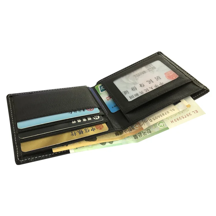 

2019 Spring New Style PU Leather Thin MEN'S Wallet Card Bit More Documents Large Wallet Short Men's Bag