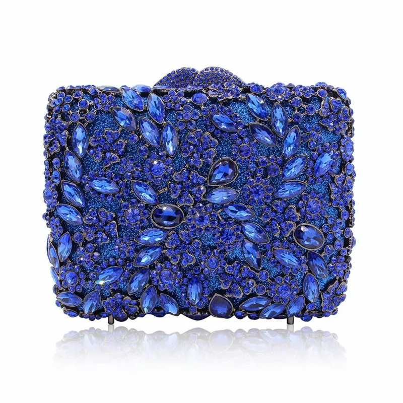 Модная Роскошная вечерняя сумка-клатч с вырезами и кристаллами цветочным