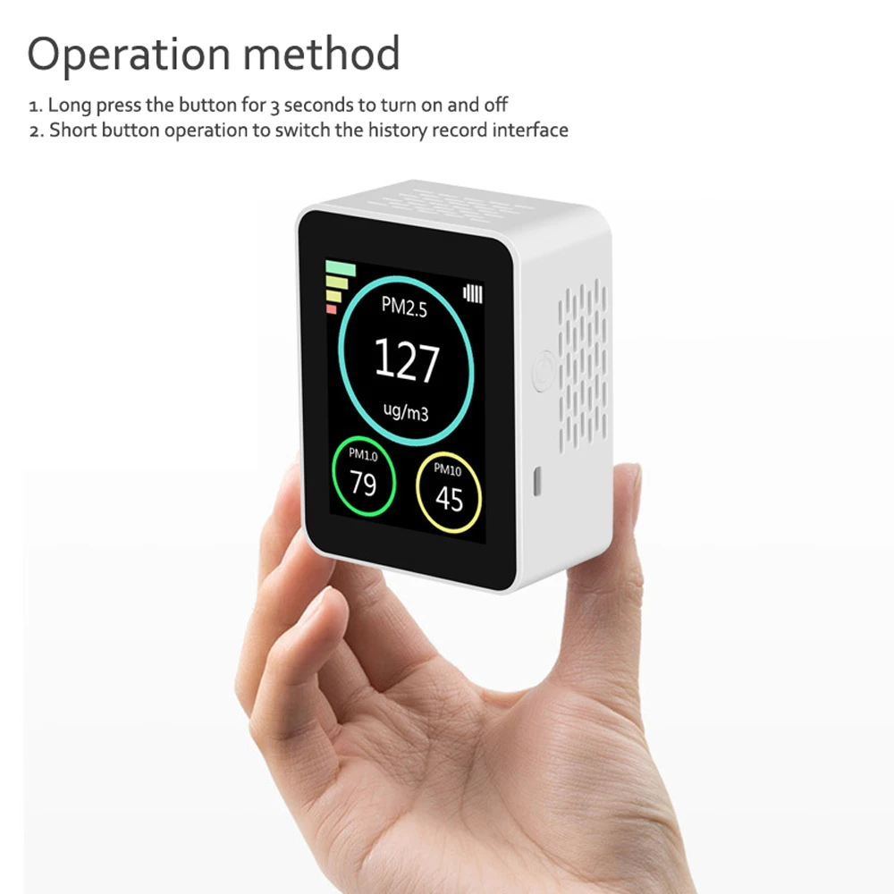 Детектор качества воздуха с цветным экраном TFT детекторы частиц PM2.5 PM1.0 PM10 для
