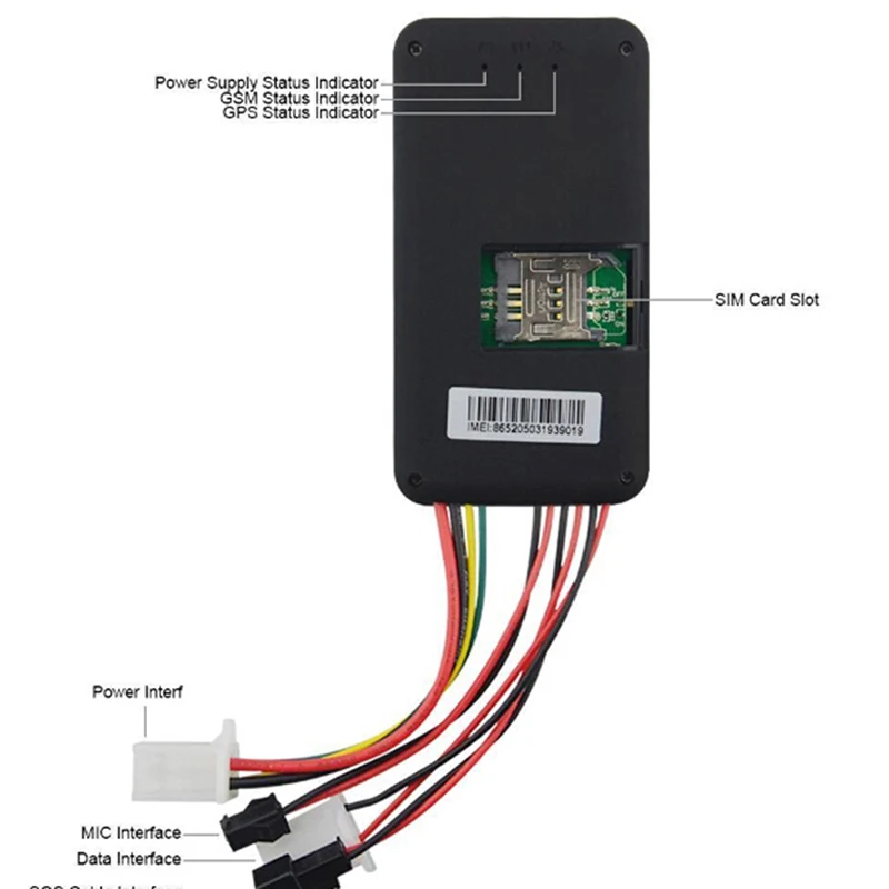 gps alarme de porta aberta sos veículo rastreador 12v-24v