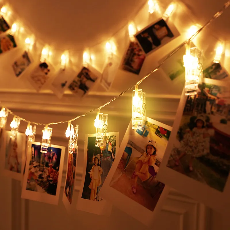 

YINUO CANDLE 1.5/2.5/5M Photo Clip LED String Lights Fairy Lights Battery Garland Christmas Light Party Wedding Xmas Decoration