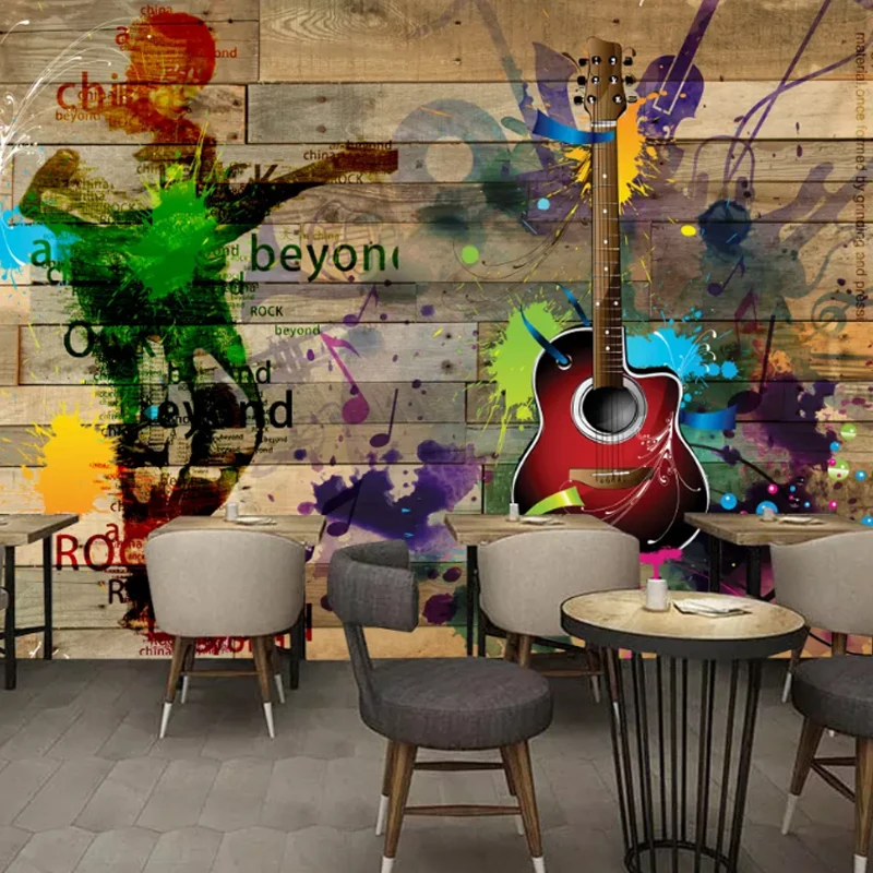 

Dropship Custom Wallpaper Music 3D Photo Mural Rock Guita Wallpaper Living Room TV Backdrop Wall Home Decoration