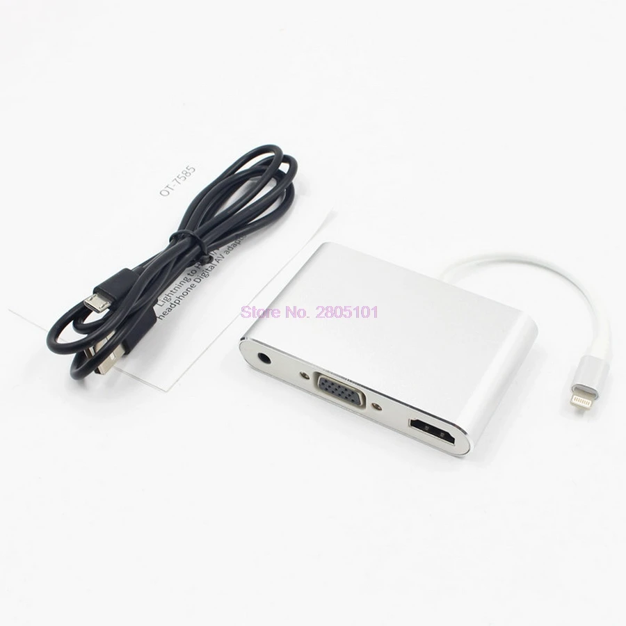 라이트닝-HDMI 호환 VGA 잭 오디오 TV 어댑터 케이블, 아이폰 X 아이폰 8 7 7 플러스 6 6S 아이패드용, 20 개 최신 제품