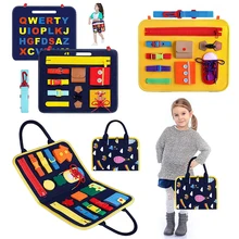 

Kids Montessori Toys Baby Busy Board Buckle Training Essential Educational Sensory Board For Toddlers Ntelligence Developing