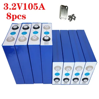

2019 NEW 8PCS 3.2V 105Ah lifepo4 battery CELL not 100ah 24V105Ah for EV RV battery pack diy solar EU US TAX FREE UPS or FedEx