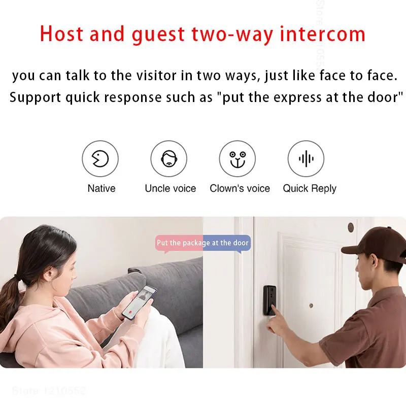 Xiaomi Smart Doorbell 2 Video Intercom Wireless Call AI Humanoid  Recognition 1080P HD Recording For Home Door Peephole Camera|Doorbells| -  AliExpress