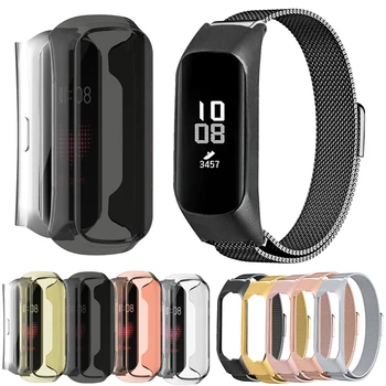 

Milanese Stainless Steel Strap Band For Samsung Galaxy Fit-e SM-R375 Wristband Watchband w/ TPU Shockproof Protective Case Cover