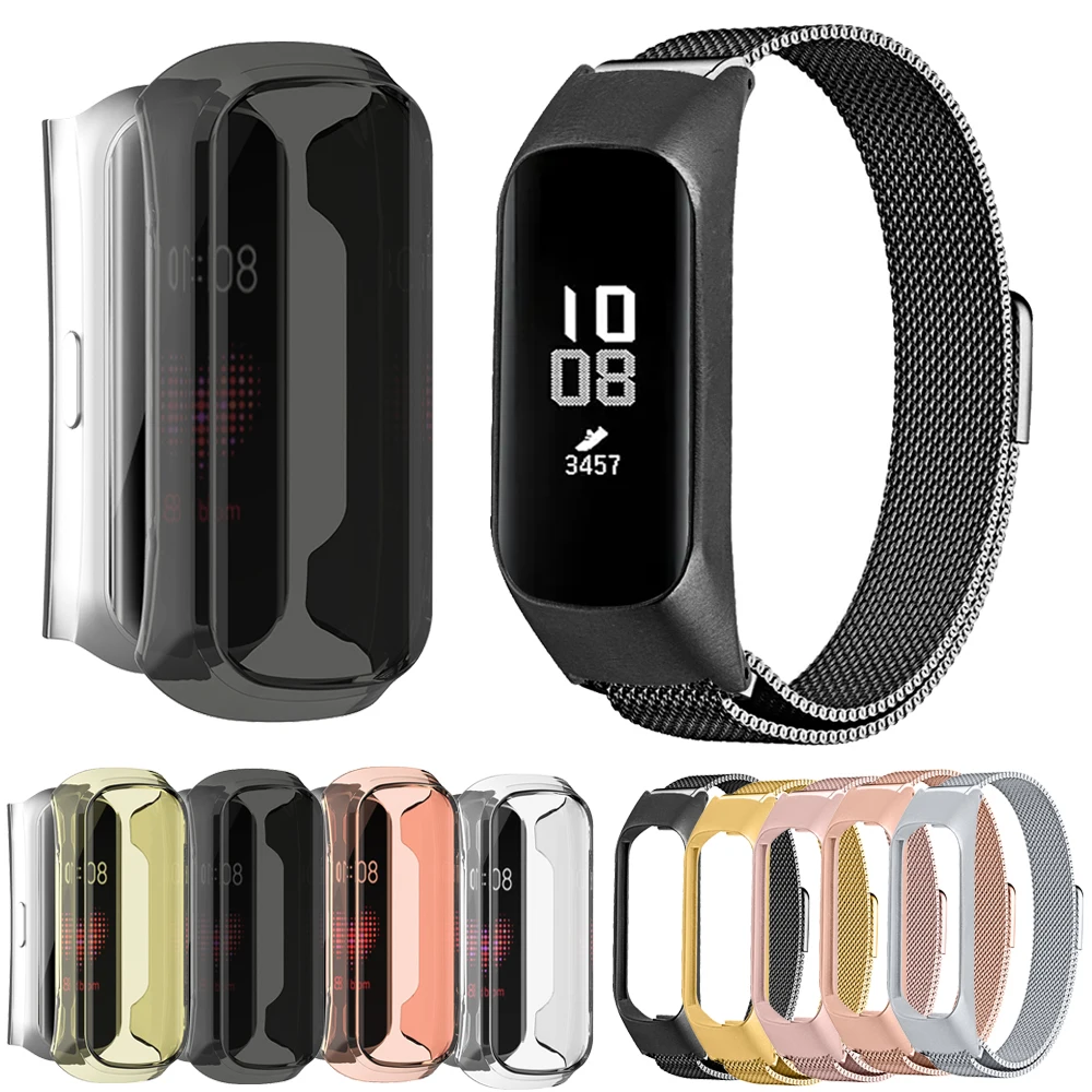 Миланский ремешок из нержавеющей стали для Samsung Galaxy Fit e часов с противоударным
