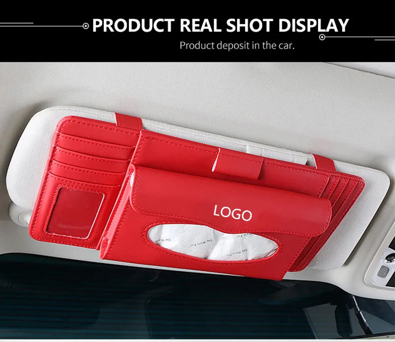 Модный автомобильный стиль качество PU Многофункциональный Зонт тканевая коробка тип подвеска коробка для салфеток для Skoda логотип Octavia Kodiaq Karoq