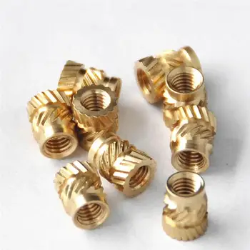 

100pcs M3 Thread Knurled Brass Threaded Heat Set Heat Resistant Insert Embedment Nut for 3D Printer (Golden)