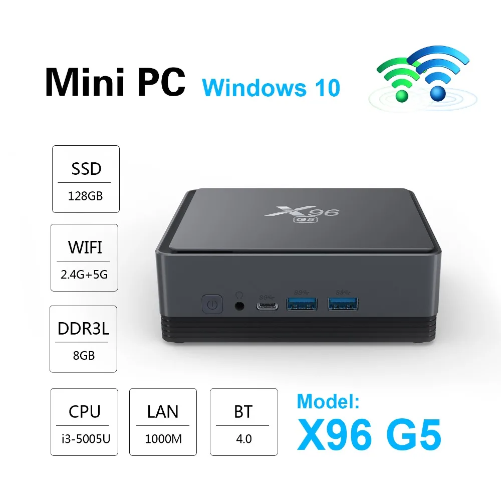 X96 G5 смарт ТВ приставка Windows 10 система двойной wifi 2,4G/5G Bluetooth 4,0 1000 м Мини приставка X96G5 Мини ПК переносной медиаплеер