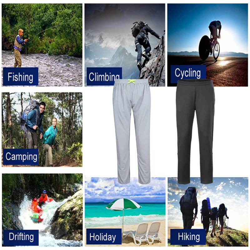 Men Anti-mosquito Fishing Trousers Breathable Anti UV Quick Dry Climbing Hiking Sports Trousers