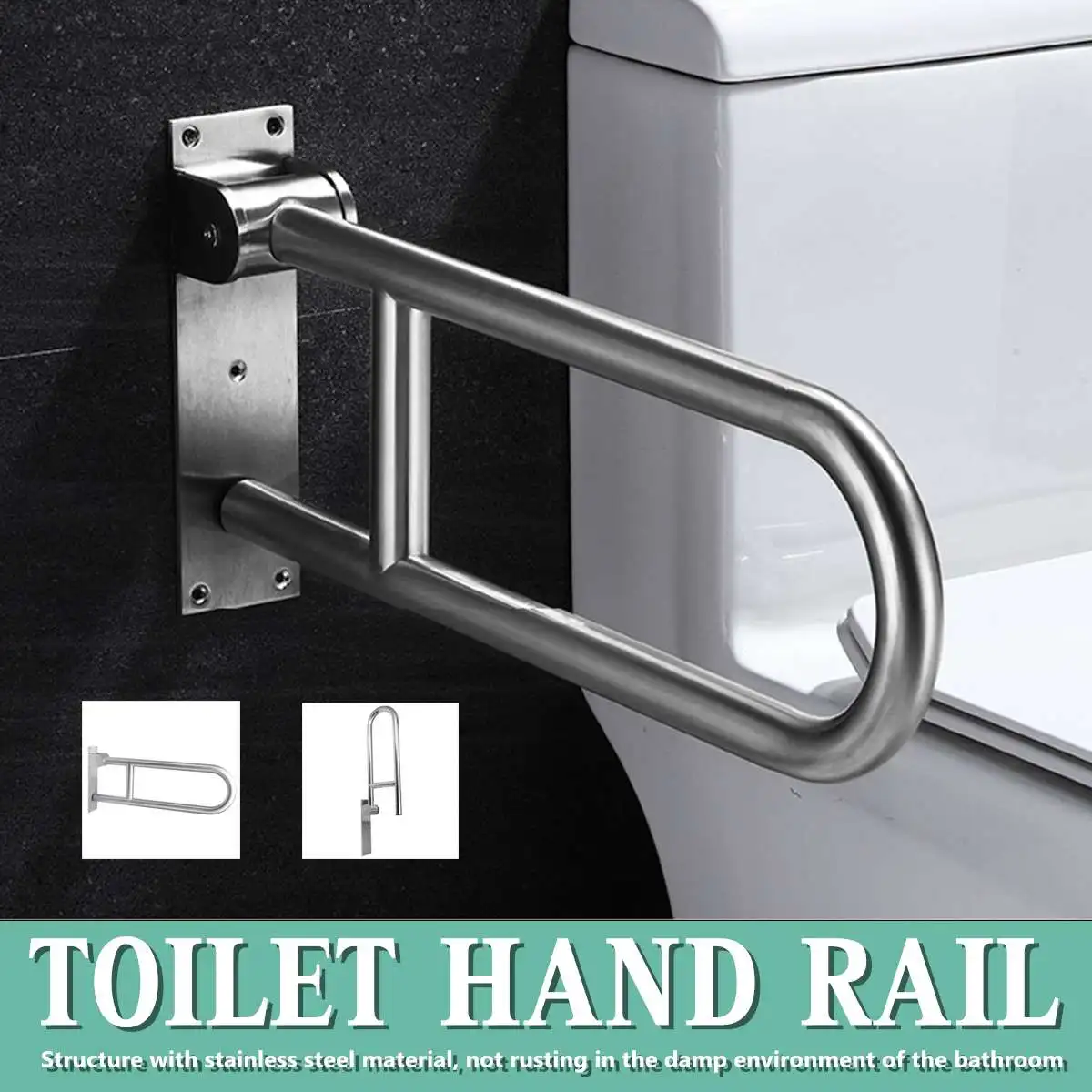 Bathroom Safety Grab Bars Stainless Steel Toilet Safety Frame Rail Grab