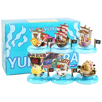 

6pcs/set Pirate Ship Figure Toys Anime One Piece Pirate Boat Thousand Sunny Going Merry PVC figure Collection Model Toys