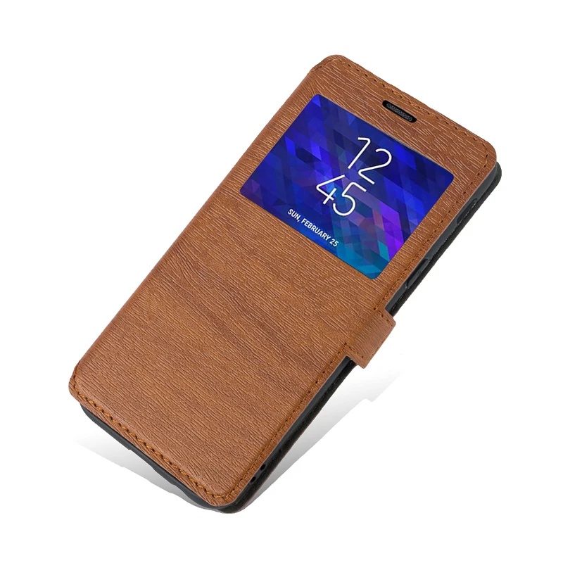 Чехол-сумка для телефона из искусственной кожи для acer Liquid Z630, флип-чехол для acer Liquid Z630, чехол-книжка с окошком для просмотра, мягкий силиконовый чехол-накладка из ТПУ - Цвет: Brown