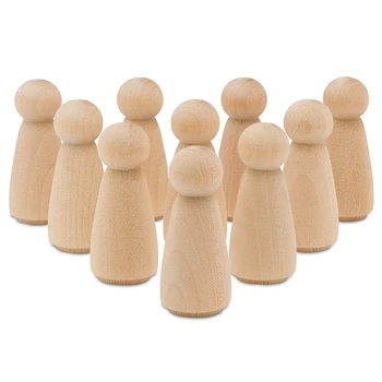 

Wooden Peg Doll People Set Of 50 Includes Unfinished Wooden Peg Doll Bodies Great For Arts And Crafts