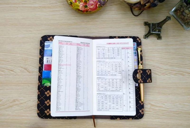 Планировщик А6 дневник, кожаный дневник, записная книжка с широким использованием, папка для повторного использования с несколькими карманами-органайзером