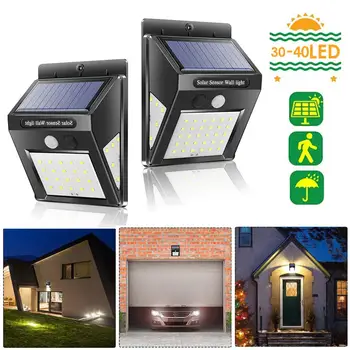 

20/30/40 LED Outdoor Solar Wall Lamp Waterproof PIR Motion Sensor Garden Light Solar Powered Spotlight Sunlight Street Light