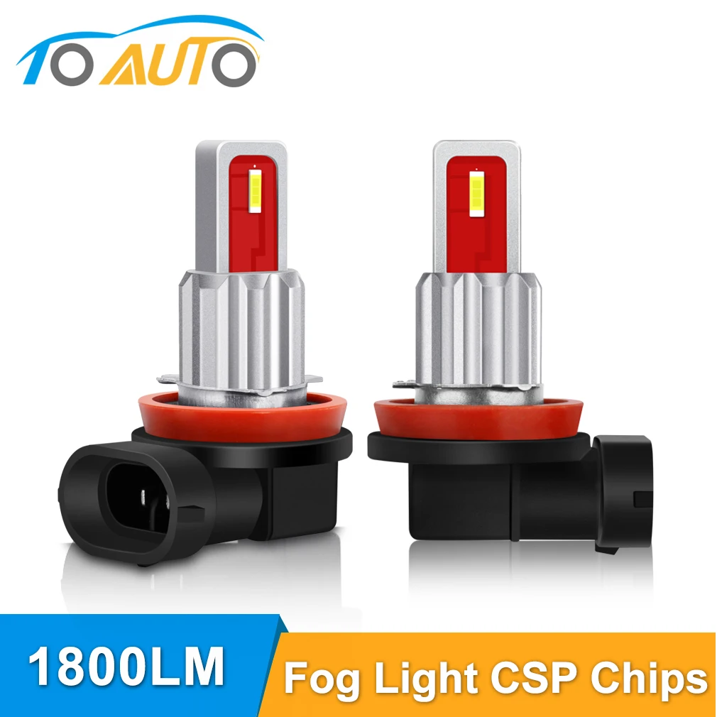 Светодиодная лампа 2 шт. H8 H11 HB3 9005 HB4 9006 противотуманный светильник s 1800LM 6000K CSP