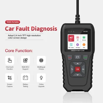 

Multifunctional Car Engine Reader Auto Fault Diagnosis Scanner YA301 For OBD2 Protocol Holdhand Repair Tools