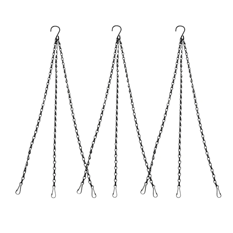 

3 Pack 19.7 Inch Hanging Chain,Black, for Bird Feeders, Planters, Fixtures, Lanterns, Suet Baskets, Wind Chimes and More! Outdoo