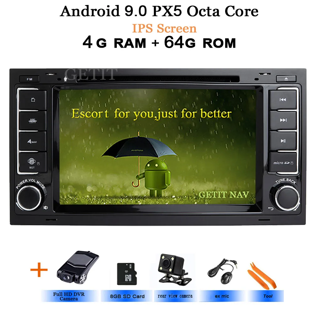 64G Автомагнитола для VW Volkswagen Touareg T5 Transporter Multivan, Android 9,0 автомобильный dvd-плеер gps стерео радио ips DSP чип - Цвет: IPS PX5 4G-64G CAM