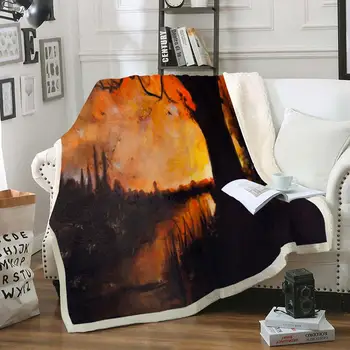 

Halloween Pumpki Blanket Cartoon Hat Halloween Throw Blanket Purple Sherpa Fleece Blanket Soft Cozy Plush Blanket For Sofa