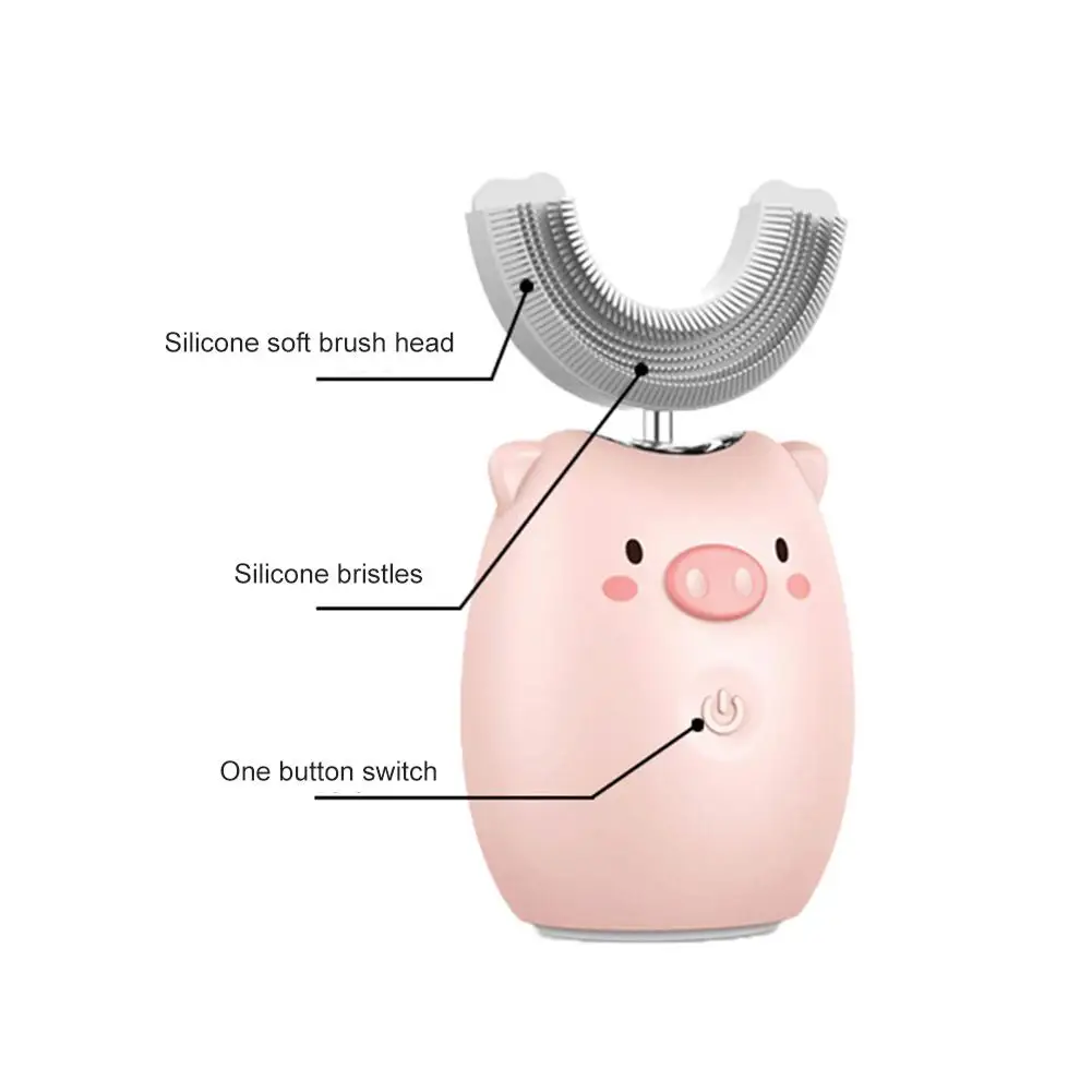 Детская электрическая зубная щетка u-образной формы 360 градусов перезаряжаемая ультразвуковая Беспроводная бесконтактная автоматическая Зубная паста 60 мл