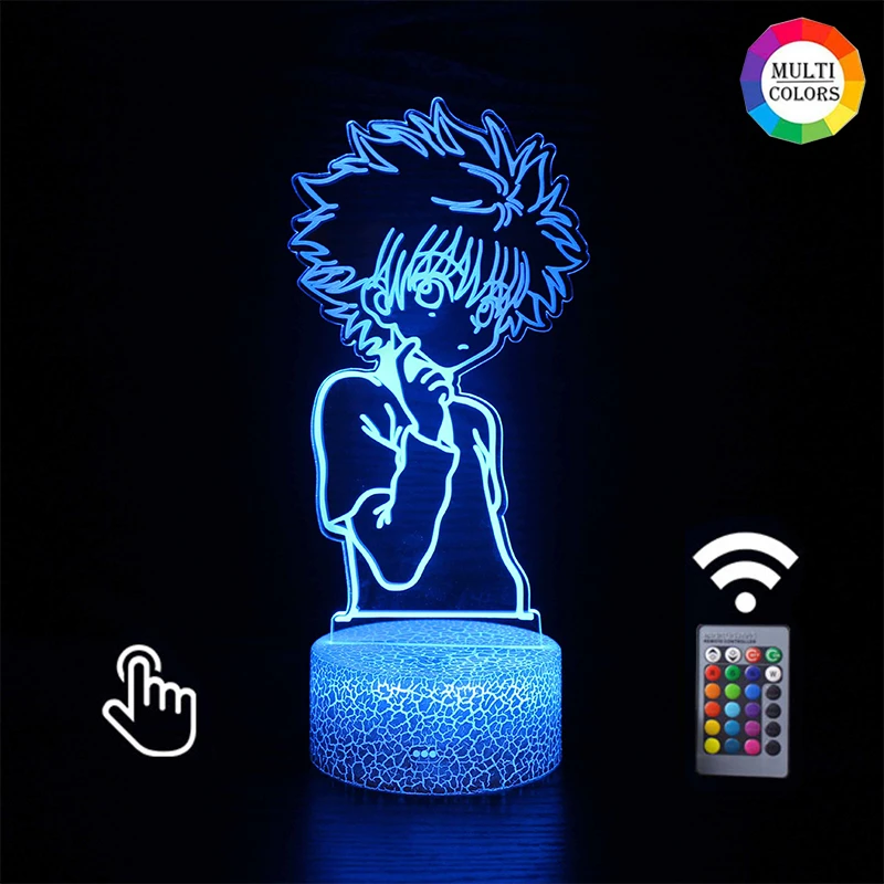 Anime Night Light Hunter X Acrylic Led Lamp Bedroom Decor for Kid Child Birthday HXH Illumi Zoldyck Figure 3d | Освещение