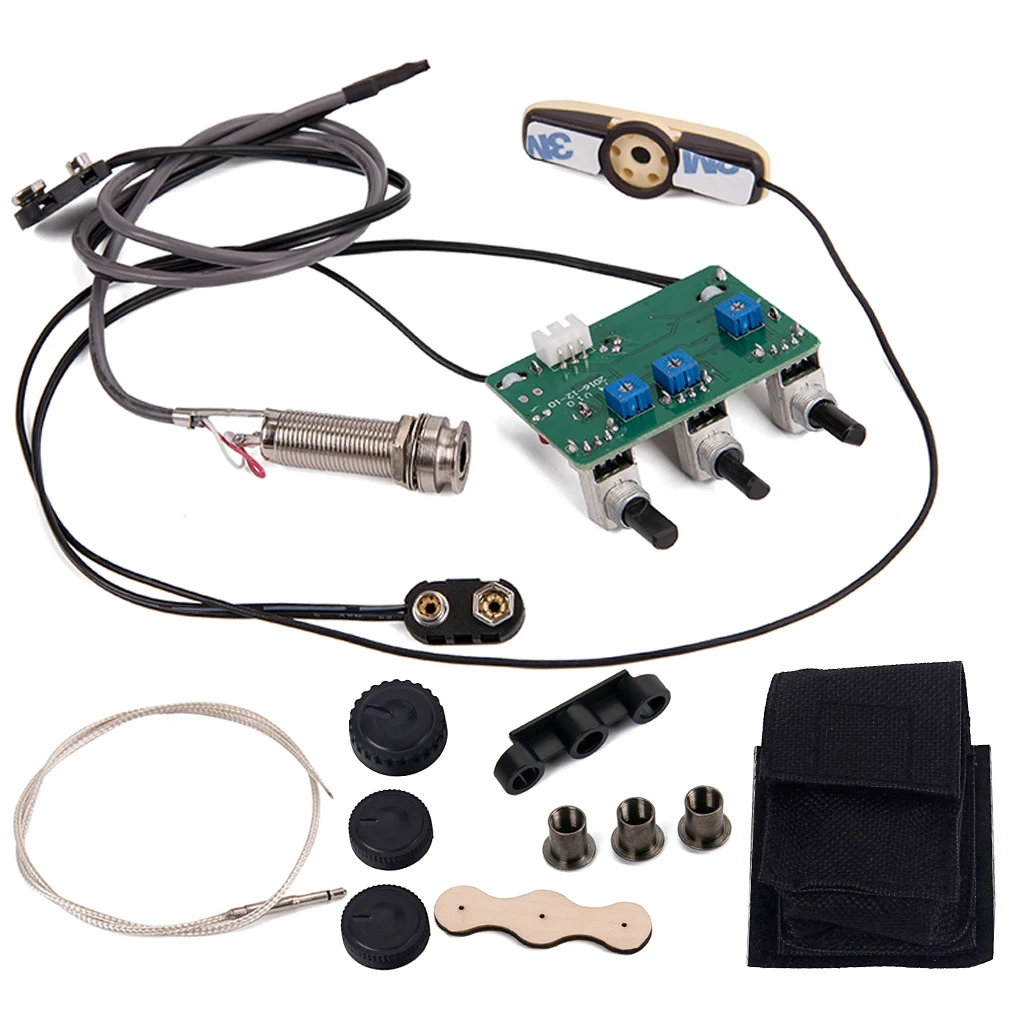 Practical Acoustic Folk Guitar Sound Hole EQ Piezo Pickup Preamp Wiring Harness DIY