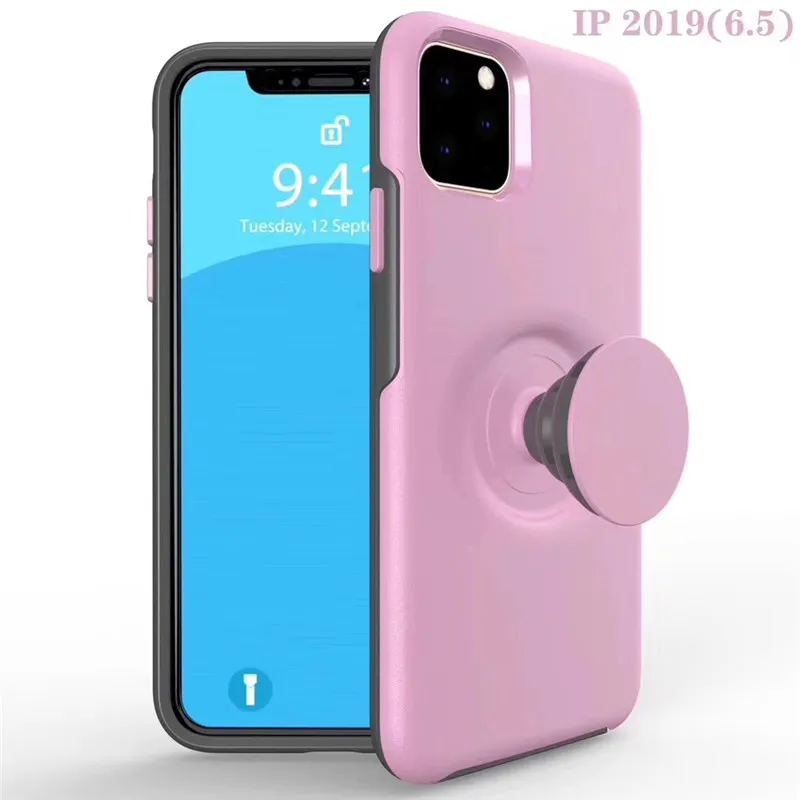 

iPhone 11Promax 6 8 7 Plus x xr xsmax Flexible Holder Case Matte Robot Hybrid Anti Shock Armor Rubber PC+TPU Silicone Back Cover
