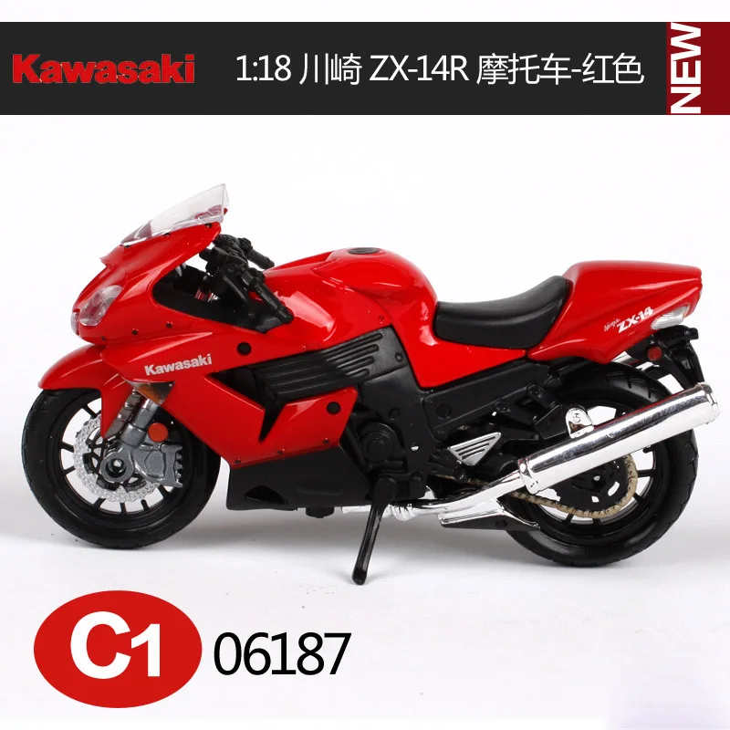 Maisto 1:18 Kawasaki Ninja мотоцикл металлическая модель игрушки для детей подарок на день рождения Коллекция игрушек - Цвет: Белый