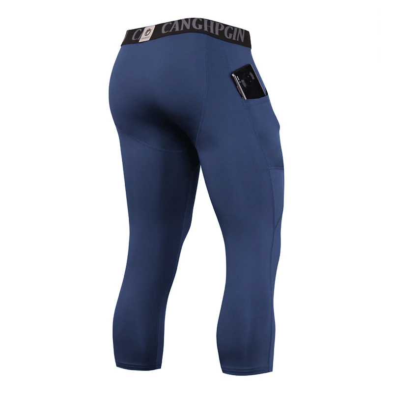 Men Quick Dry Gym Fitness Capris Leggings Compression Running Tights Jogging Exercise Workout Sportswear Pants 3/4 Personalized mens sports pants,jiu jitsu tights
