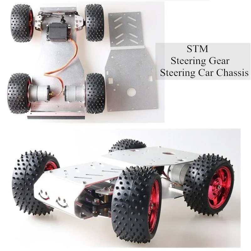 STM 32 Gear Motor Steering Car Chassis 4WD Smart RC Car Chassis Model