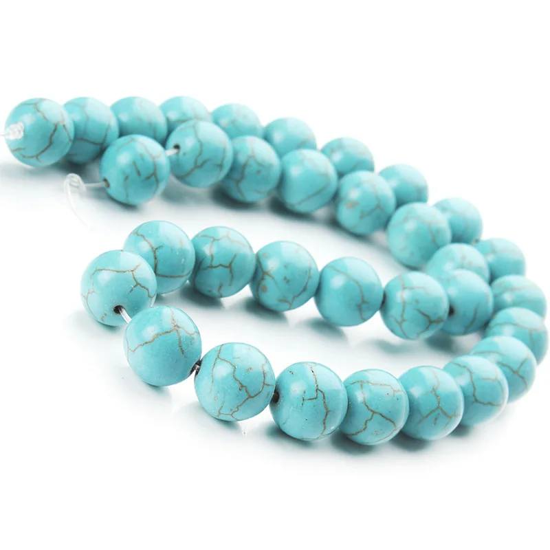 Бусины из натурального камня Aqua Howlite круглые бусины россыпью для браслетов