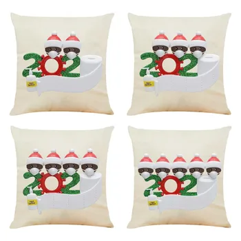 

Christmas Black Snowman with Mask Pillowcase Xmas Santa Claus Cushion Cover Pillow Case Car Home Decor Cushion Chair Pillowcase
