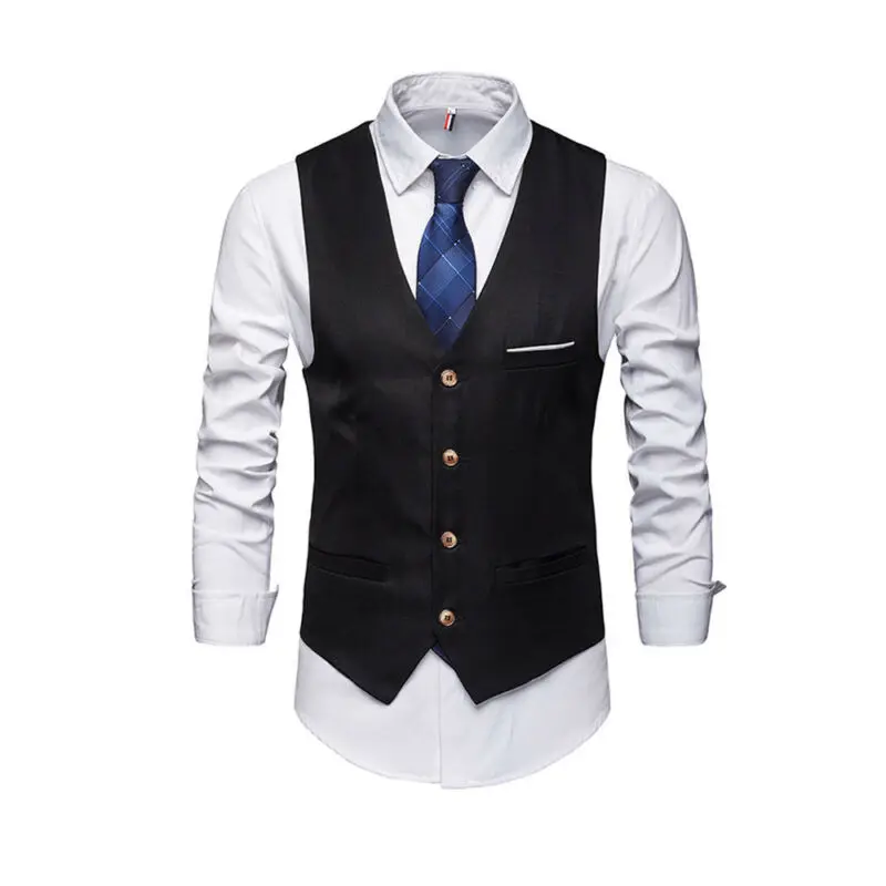 Men Formal Business Dress Vest Wedding Double Breasted Classic Waist coat M-2XL New Fashion Men Formal Business Dress Vest Wedding Double Breasted Classic Waist coat M-2XL New Fashion