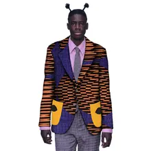 Африканский Базен Riche брендовая одежда элегантный длинный рукав мужские s Куртки Блейзер мужские повседневные африканские печати Хлопок Мужской Блейзер BRW WYN55