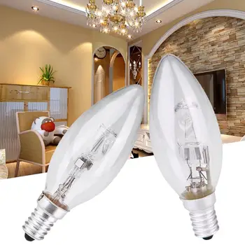 

E14 Halogen Lamp Bulb Candle Shape Lighting Fixture Household Supplies