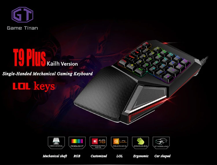 T9 Plus Mechanical Gaming Keyboard one hand keyboard