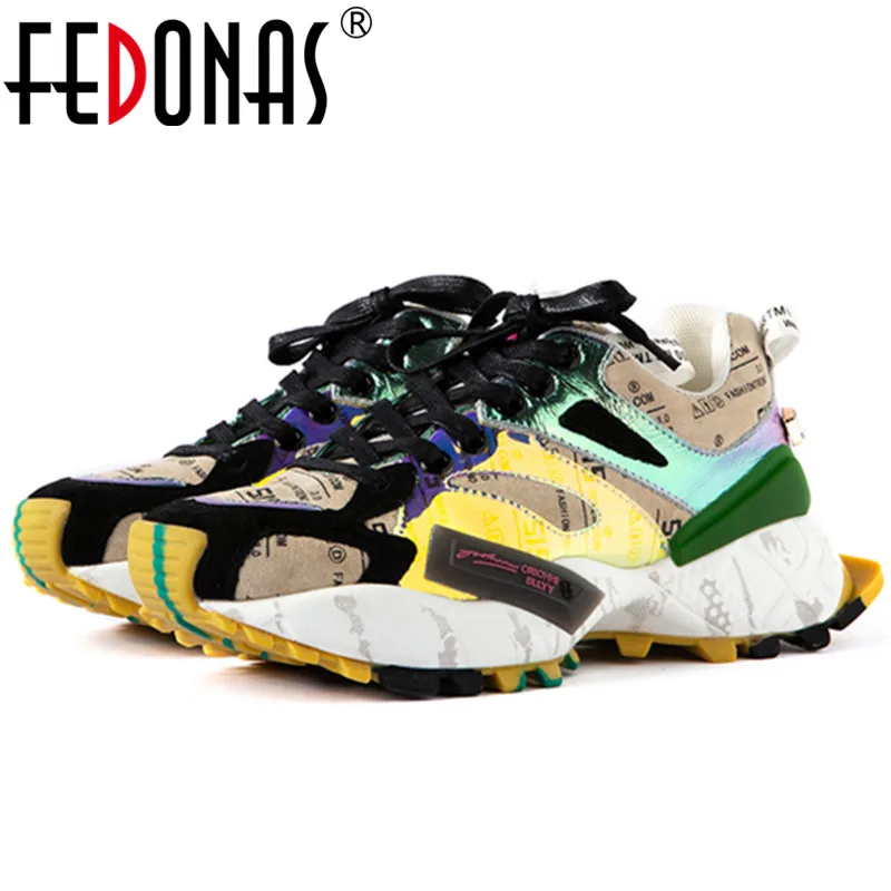 

FEDONAS Fashion Mixed Colors Women Shallow Sneakers Spring Newest Genuine Leather Women Flats Comfortable Casual Shoes Woman