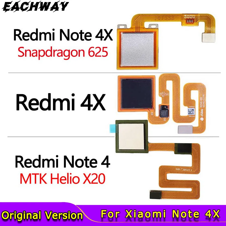 4x для Xiaomi Redmi Note 4X сканер отпечатков пальцев гибкий кабель сенсорный датчик ID