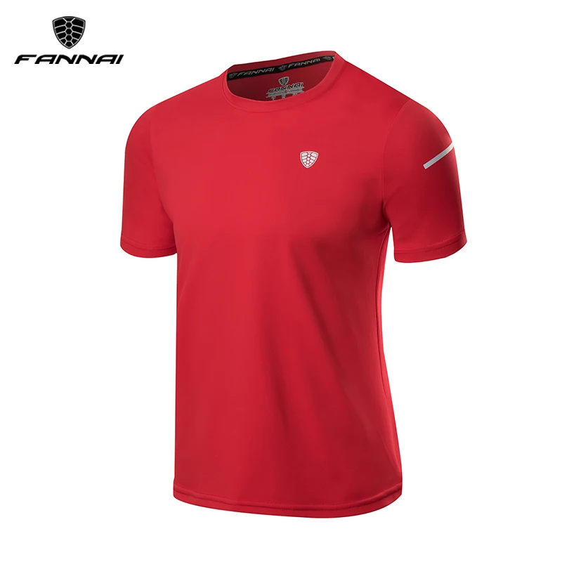Sports T-Shirt Short-Sleeve Fitness Gym Training FANNAI Breathble Quick-Drying Men Summer