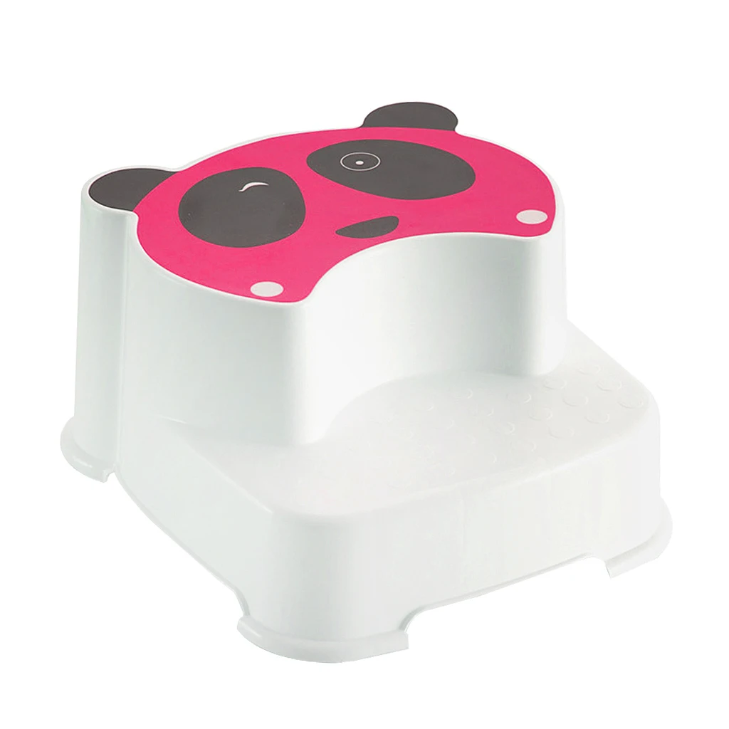 Baby Double Step Stool The Winking Panda for Kids Anti-Slip Childs Foot Stool