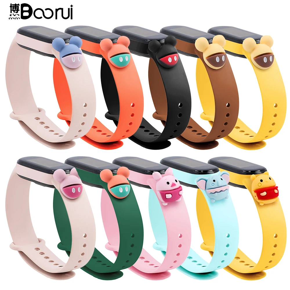 Ремешок BX мультяшный для Mi band 5 милый модный новейший сменный ремешок Miband 3 4
