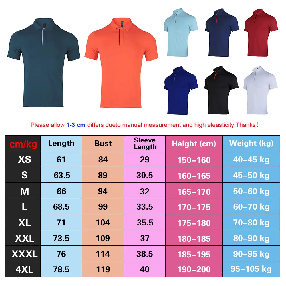 New Summer Short Sleeve Mens Golf Shirt Breathable Fitness Running Casual Golf Clothing Outdoor Sports Golf Shirt 8 Colors